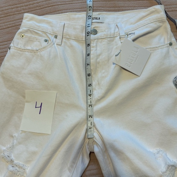 Pistola Presley High Rise Relaxed Roller White Distressed Jeans Size 27 - Picture 9 of 12